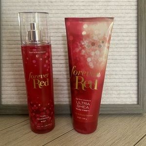 BBW Forever Red Fine Fragrance Mist and Ultra Shea body cream